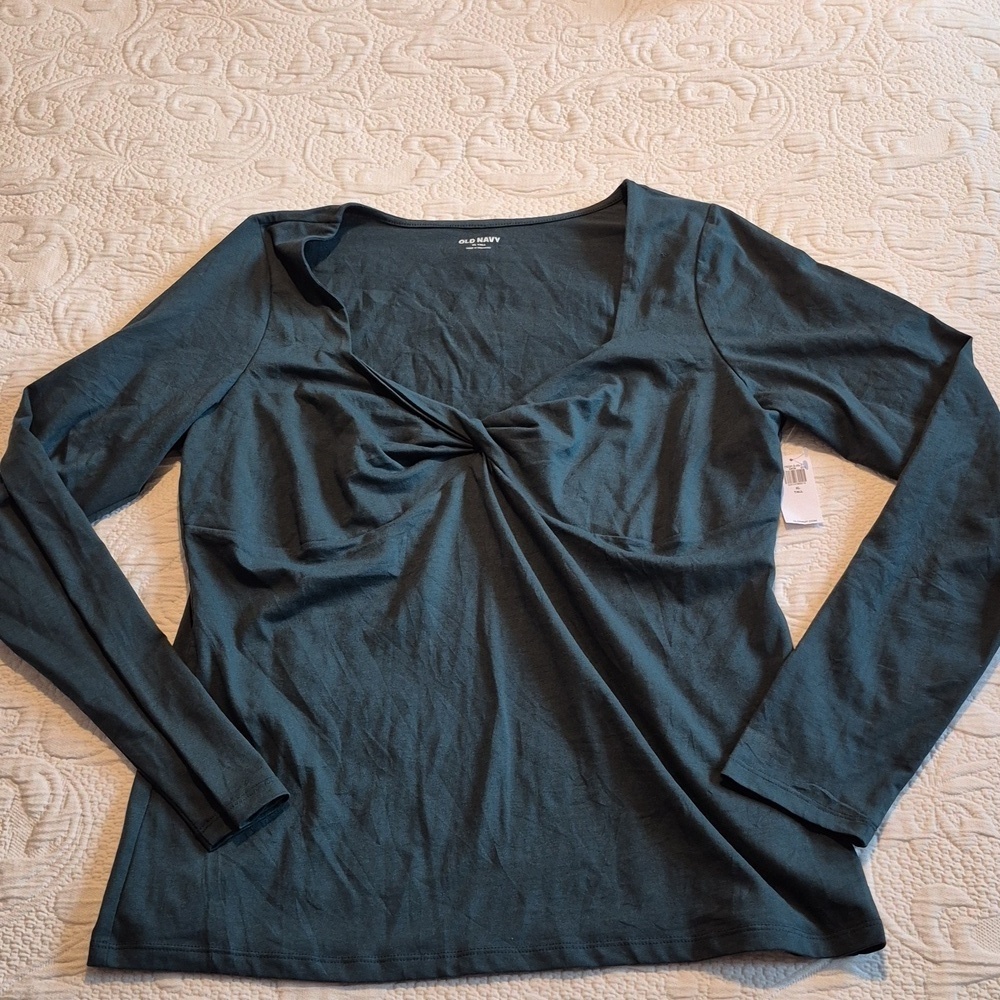Old Navy women's XL Tall dark green long sleeve shirt NWT